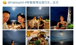 46岁胡杏儿和老公度假庆生，小腹圆润，网友猜测怀“四胎”拼女儿